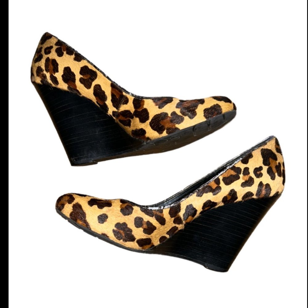 BCBG Generation 7 37 cow fur leopard black leather PL-TRISTENP